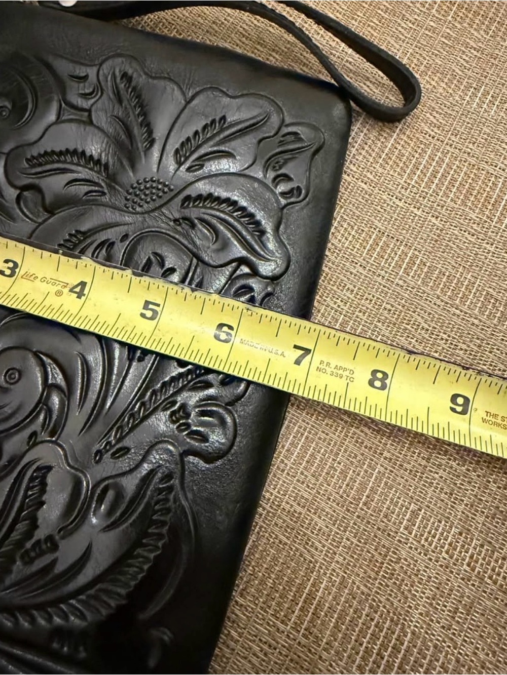 Patricia Nash-Embossed Floral Leather Wristlet Clutch - Black - Picture 7 of 7
